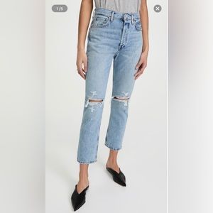 Agolde Riley distressed crop jeans 27